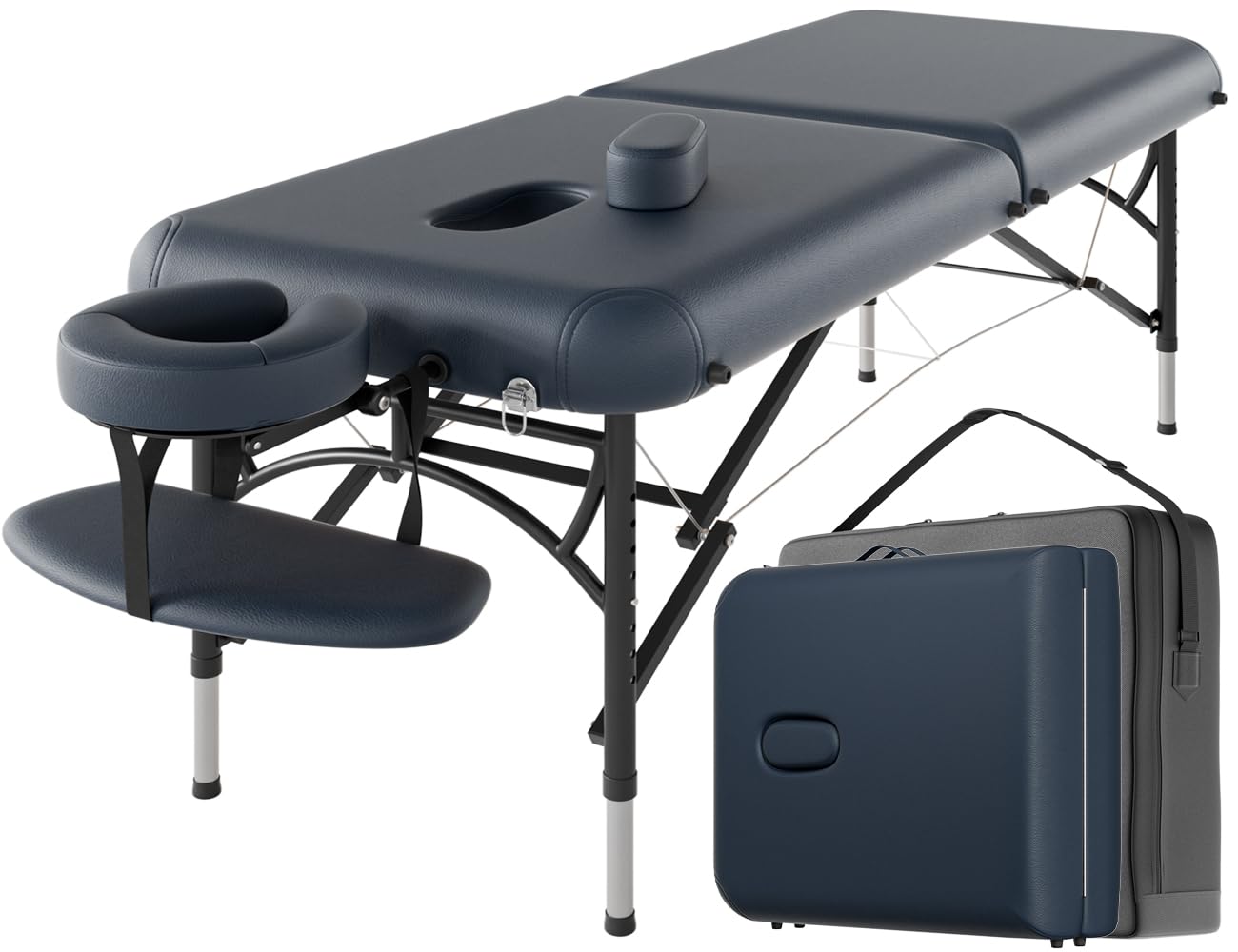 CLORIS 84" Professional Massage Table Portable 2 Folding Lightweight Facial Salon Spa Tattoo Bed Height Adjustable with Carrying Bag & Aluminium Leg