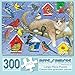 Bits and Pieces - 300 Large Piece Jigsaw Puzzle for Adults - The Party Crasher - 300 pc Birds, Cat, Birdhouses Jigsaw by Artist Amy Rosenberg