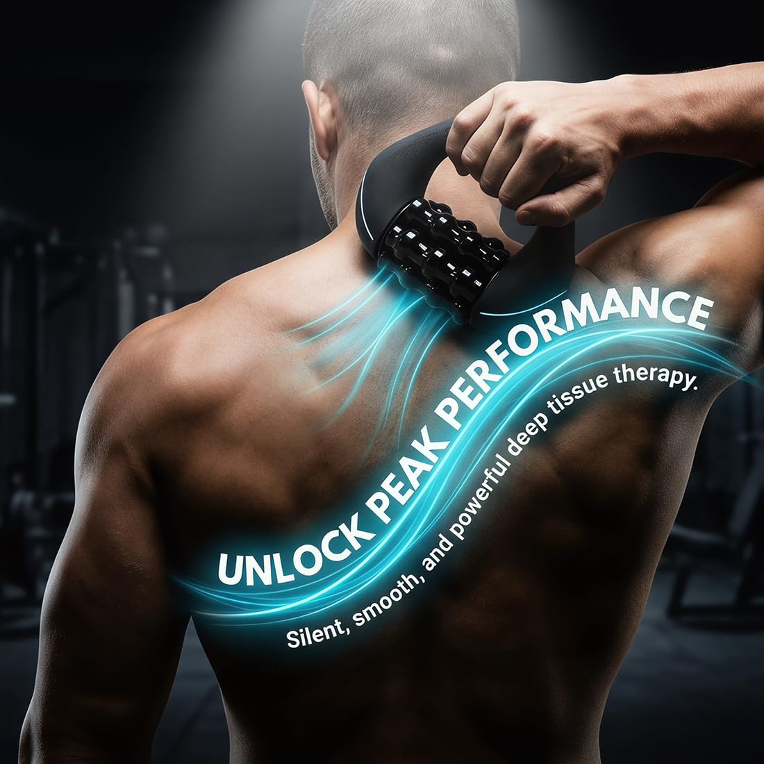 Massageroller Elektrisch - 3 Stufen, Handmassagegerät mit 24 Massageknöpfen, Faszienrolle Elektrisch für Tiefengewebe, für Rücken, Schulter, Beine (1PCS)