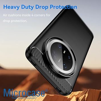 Microcase Huawei Mate 70 Pro/ 70 Pro Plus ile Uyumlu Brushed Carbon Fiber Silikon Kılıf - Siyah AL3332