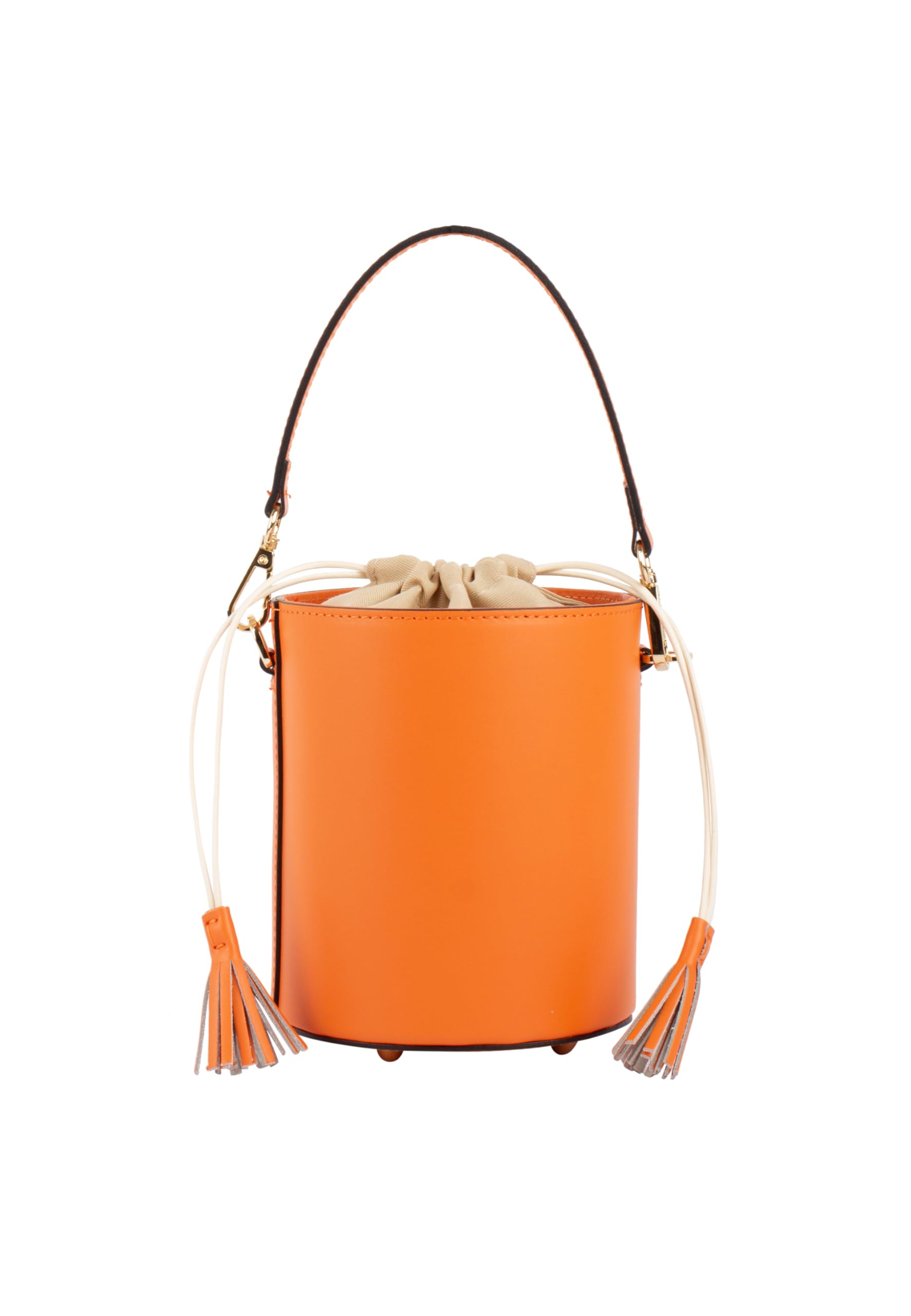 nascita Women's Leather Bucket Bag, Orange, One Size
