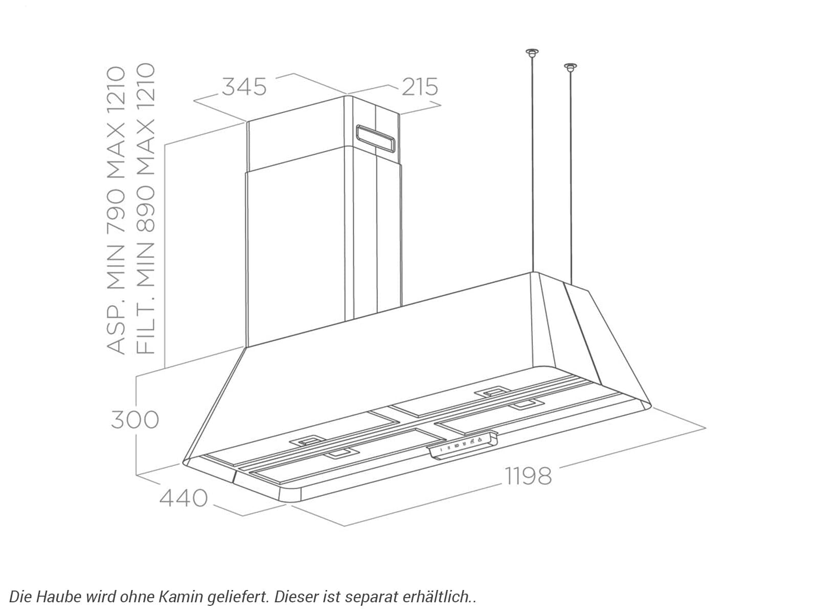 ELICA IKONA MAXXI PURE IX/F/120 CAPPA A ISOLA FILTRANTE INOX 120 CM ILL. LED PRF0171196