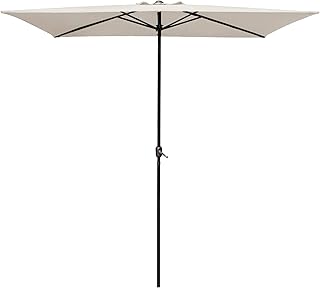 LAUREL CANYON Rectangular Patio Umbrella Market Table Umbrellas Outdoor Umbrella with Push Button Tilt and Crank for Lawn,...