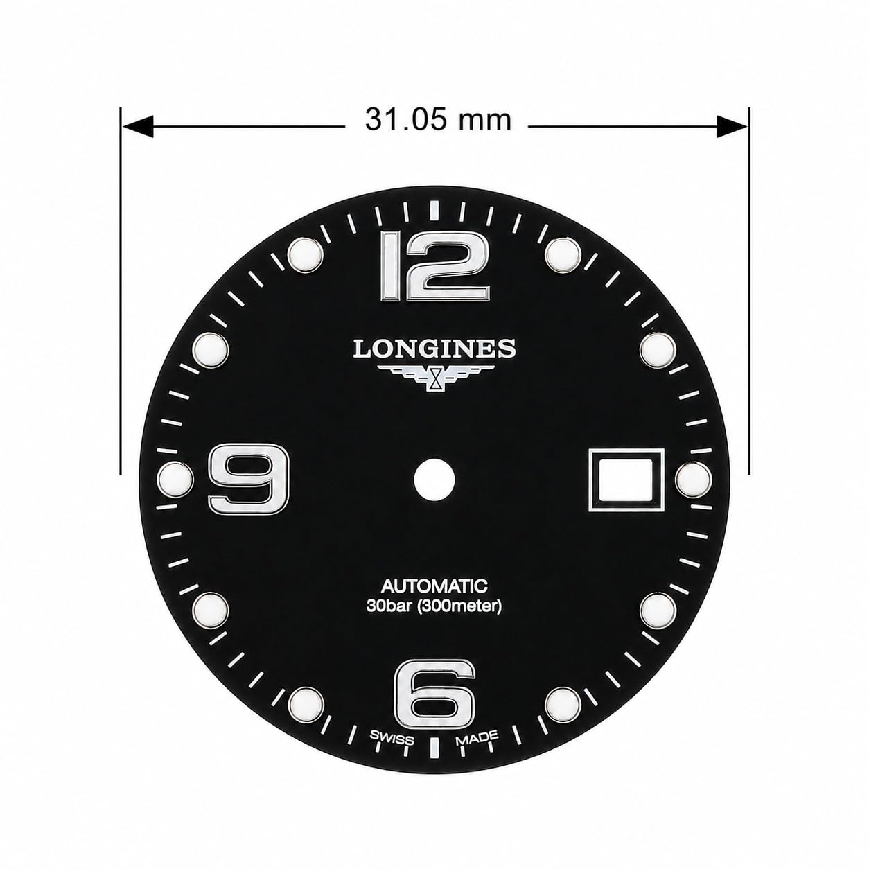 Metallzifferblatt 2824 2892 Kaliber Leuchtend 31mm Datumsfenster Edelstahl Zifferblatt Modding Teil für Longines Conquest