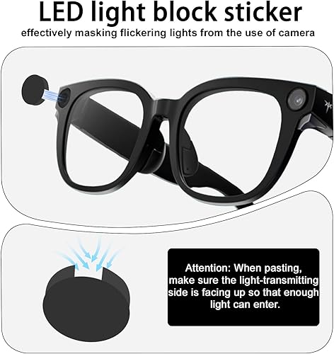 Miniatura 2 de 20 piezas de adhesivo bloqueador LED para gafas inteligentes Ray-Ban Meta accesorios, gen2 Wayfarer, Skyler, Headliner, pantalla, cubierta de luz de