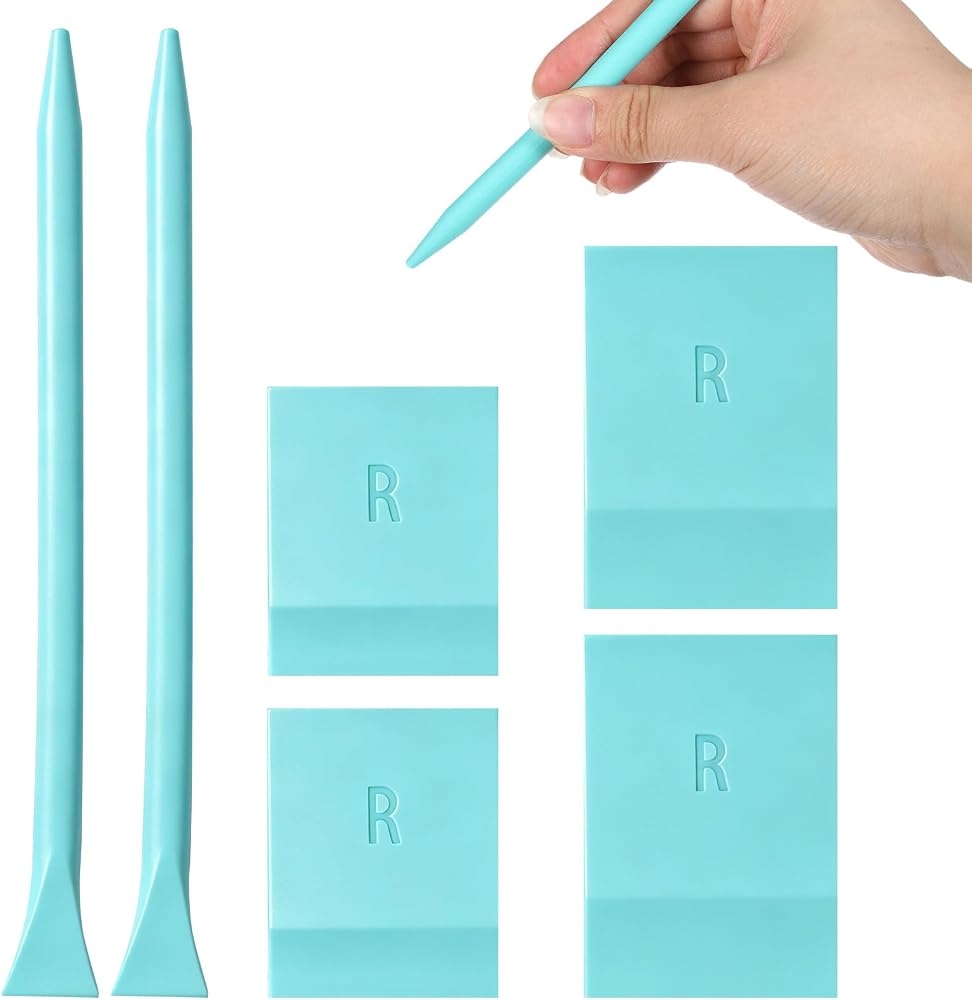 6 PCS mini squeegees Rubber Screen Printing Squeegee with Stirring Rod — 사진 1