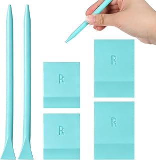 6 PCS mini squeegees Rubber Screen Printing Squeegee with Stirring Rod
