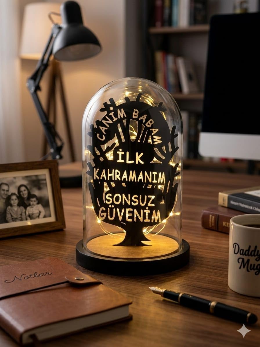 Babalar Günü Hediyesi – Işıklı Fanus - Babalara Özel Hediye