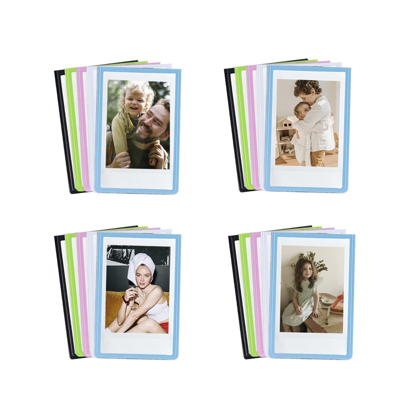 Aisnyho Kleiner magnetischer Bilderrahmen, personalisierbar, Mini-Magnet-Bilderrahmen, Kühlschrank für Fujifilm Instax Mini 12, 11, 99, 90, 40, 41, 9, 8, 7, EVO Filme (20 Stück,Gemischte Farben)