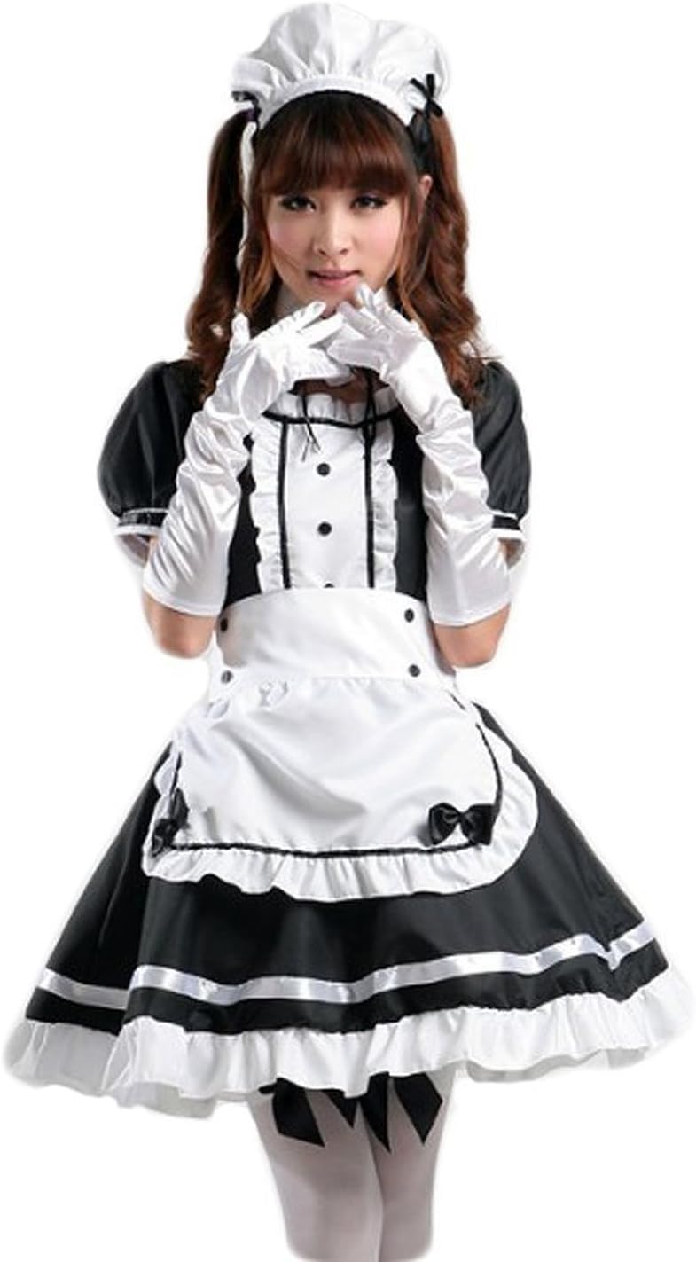Sheface Women's Anime Cosplay French Apron Maid Fancy Dress Costume