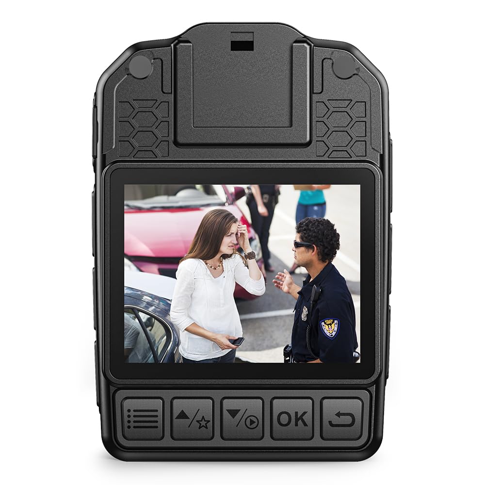 BOBLOV KJ25 1080P 128 GB Körperkamera, Body Cam, 3000 mAh mit 10–13 Stunden Aufnahmezeit, Body Camera mit Nachtsicht, für Lieferungen, Strafverfolgung (128GB)