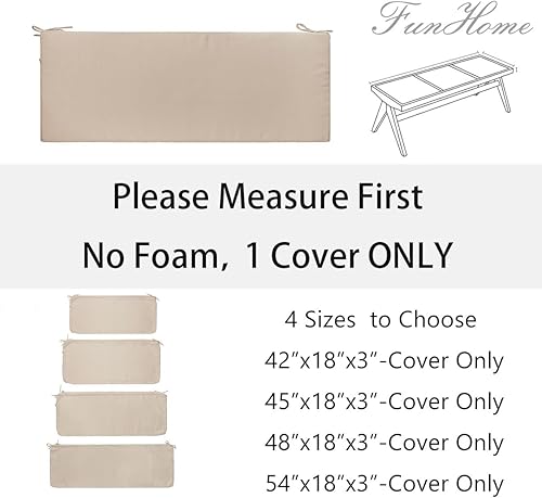 Miniatura 18 de FUNHOME Funda de cojín de banco para exteriores de 42 x 18 x 3 pulgadas, funda impermeable con cremallera y lazos, funda resistente a la Medalla