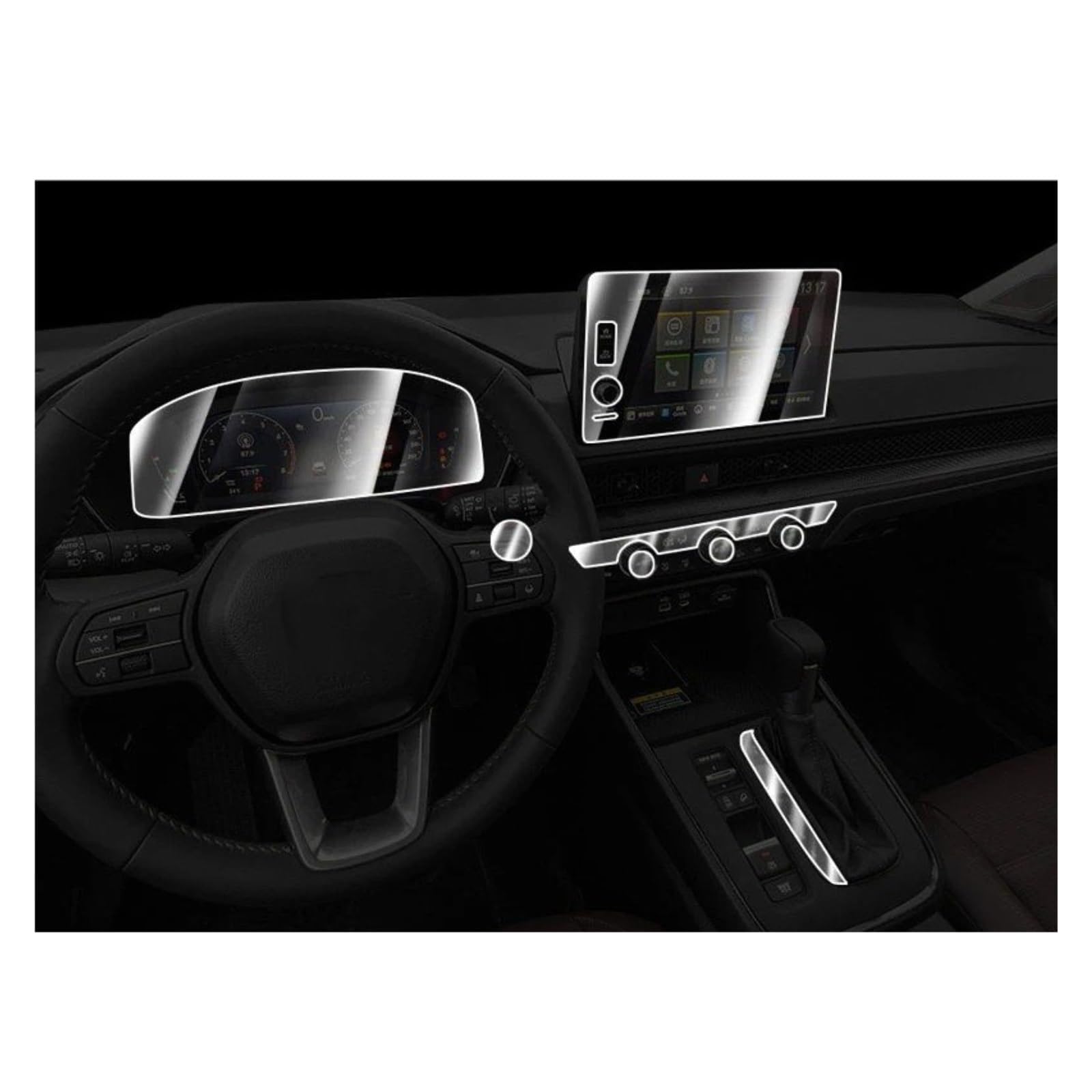 Navigation Schutzfolie Für CR-V 2026 Displayschutzfolie Und Komplettes Innenschutz-TPU-Folienset Für Alle Armaturenbrett-Displays Konsolen(B,RHD)