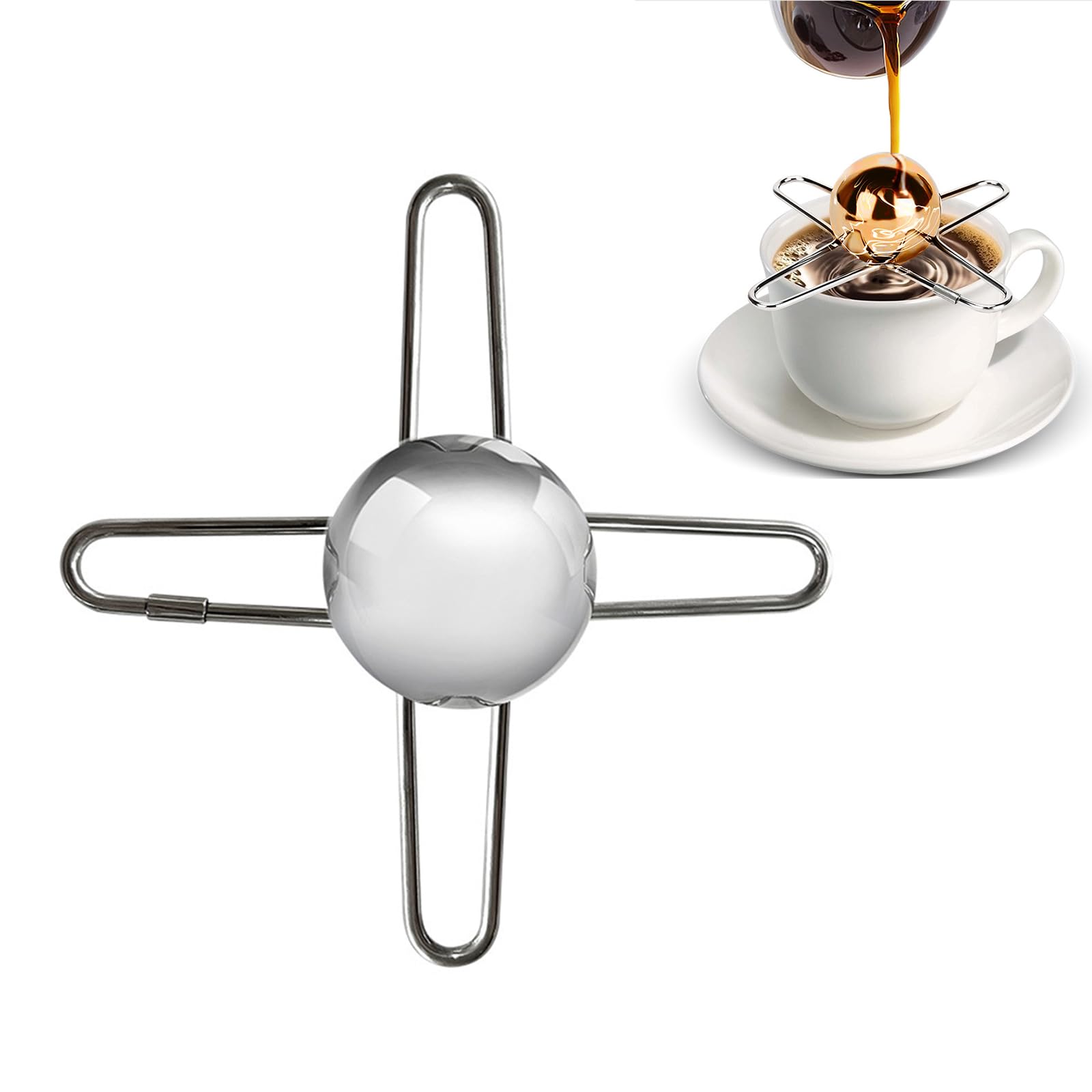 Boule De Refroidissement En Acier Inoxydable Pour Café Expresso - Récupérable, Ne Dilue Pas Le Goût, Pour Cocktails Et Spiritueux - 10