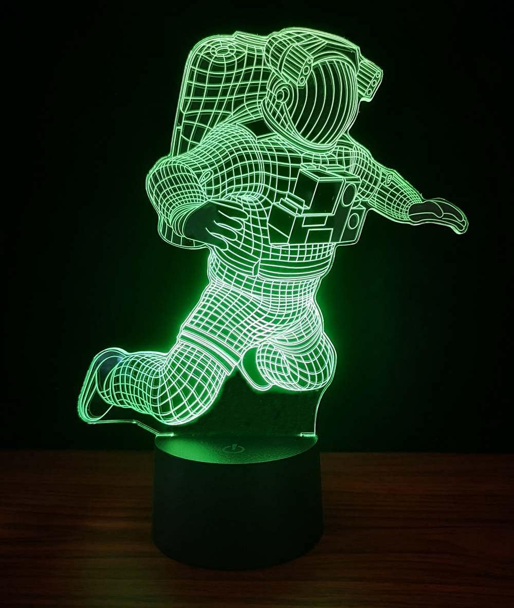 Comiwe Astronaut 3D Illusion Night Light Toys,16 Colours Change Smart Touch & Remote Control,Home Decor LED Bedside Table Desk Lamp,Christmas Birthday Gift for Girls Boys Kids Adults Friends & Family - Image 5