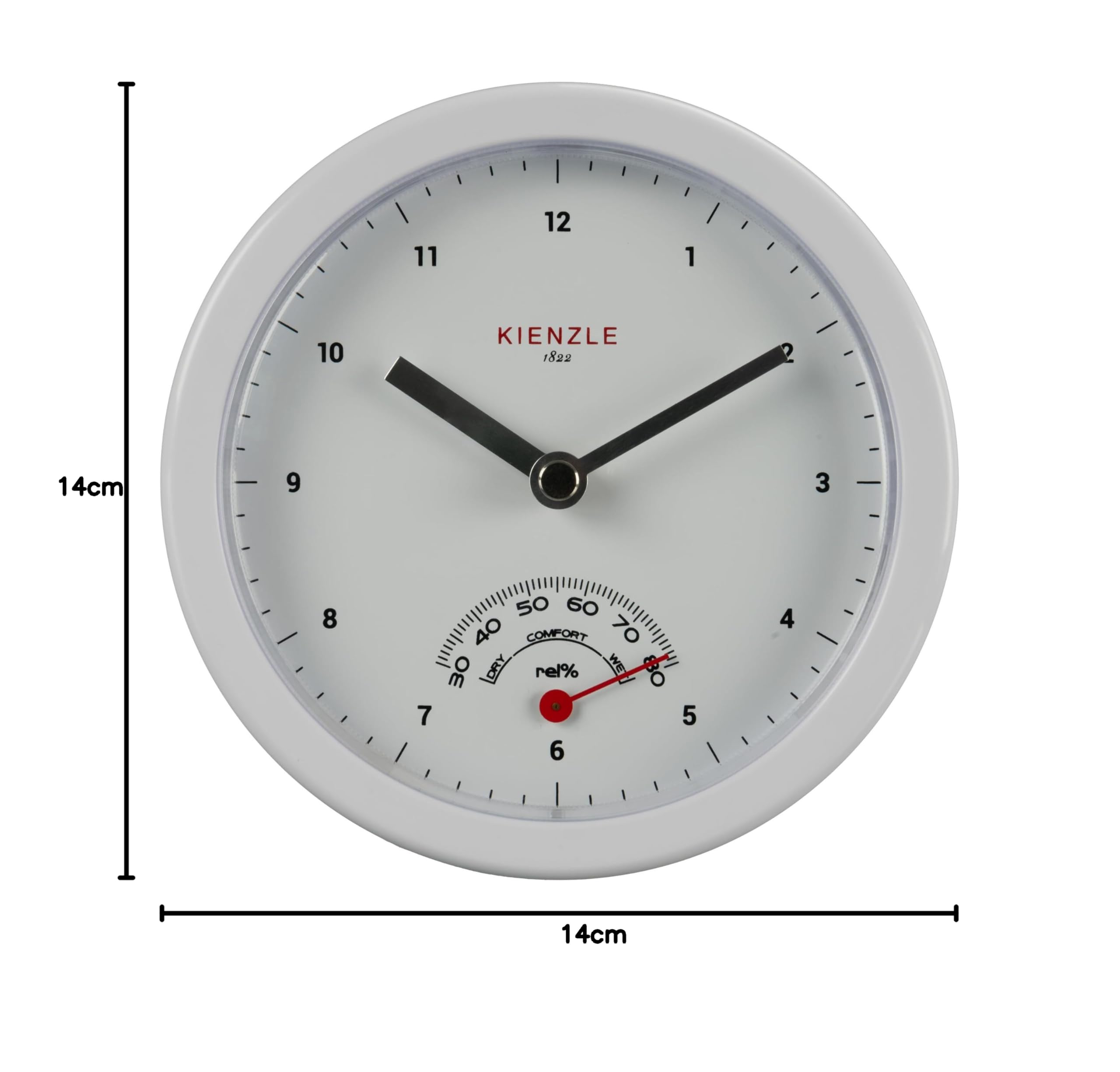 Kienzle Orologio da bagno con movimento al quarzo, igrometro, con ventose resistenti agli spruzzi