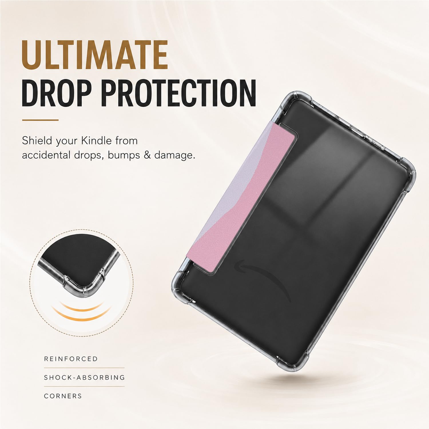 Schutzhülle für Kindle Paperwhite 12. Generation und Kindle Colorsoft Signature Edition 2024 (17,8 cm) – leichte, strapazierfähige PU-Lederhülle und transparente weiche TPU-Rückseite mit