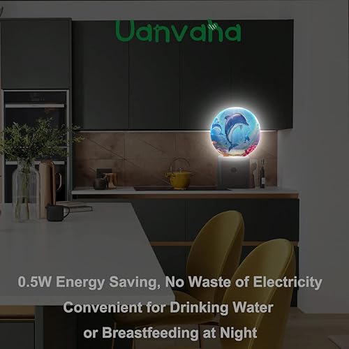 Miniatura 6 de Uanvaha Dolphin - Lámpara de luz nocturna con diseño de delfín, océano, mar, delfín, salto, submarino, azul, enchufable, luces nocturnas, lámpara