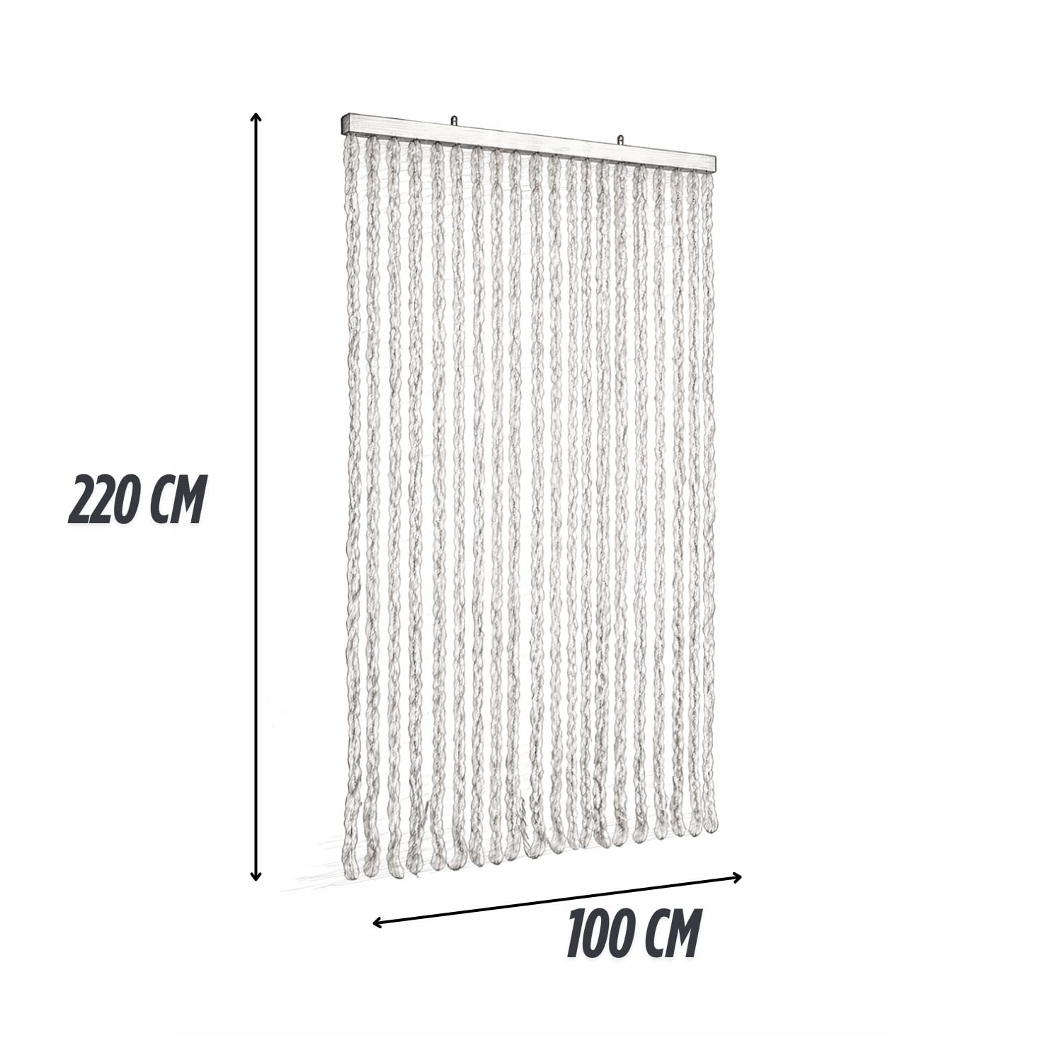 Tenda Antimosche Per Porta Esterna 100 x 220 cm Marrone Proteggi Sole Lavabile Ciniglia Casa Balcone Porte Campeggio Mosche Interno Tenda Porta Esterna Finestra Terrazzo Zanzare Privacy