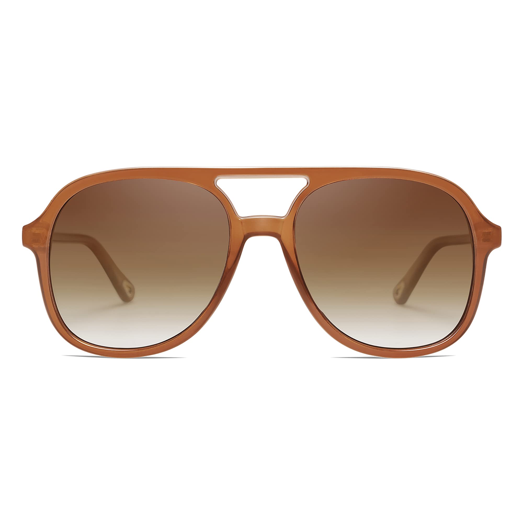 Appassal Retro Polarized Aviator Sunglasses Womens Men Vintage Double Bridge Square Sun Glasses AP3606