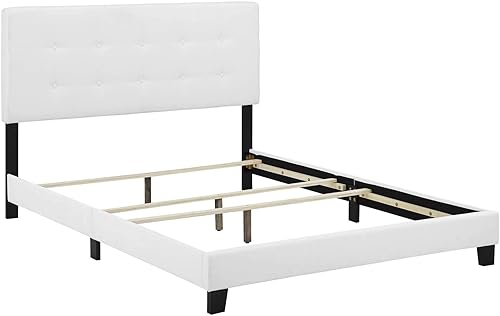 Miniatura 12 de Modway MOD-6000-WHI Amira - Cama tapizada de tela, color blanco Celeste,Blanco,Beige,Gris,verde azulado