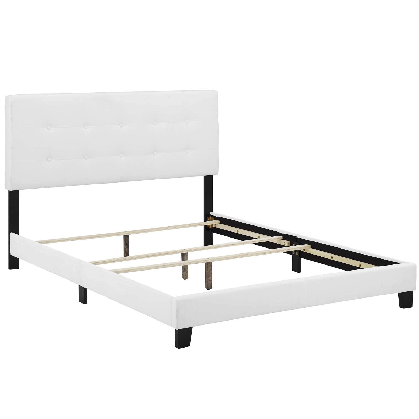 MOD-6000-WHI Amira - Cama tapizada de tela, color blanco 4