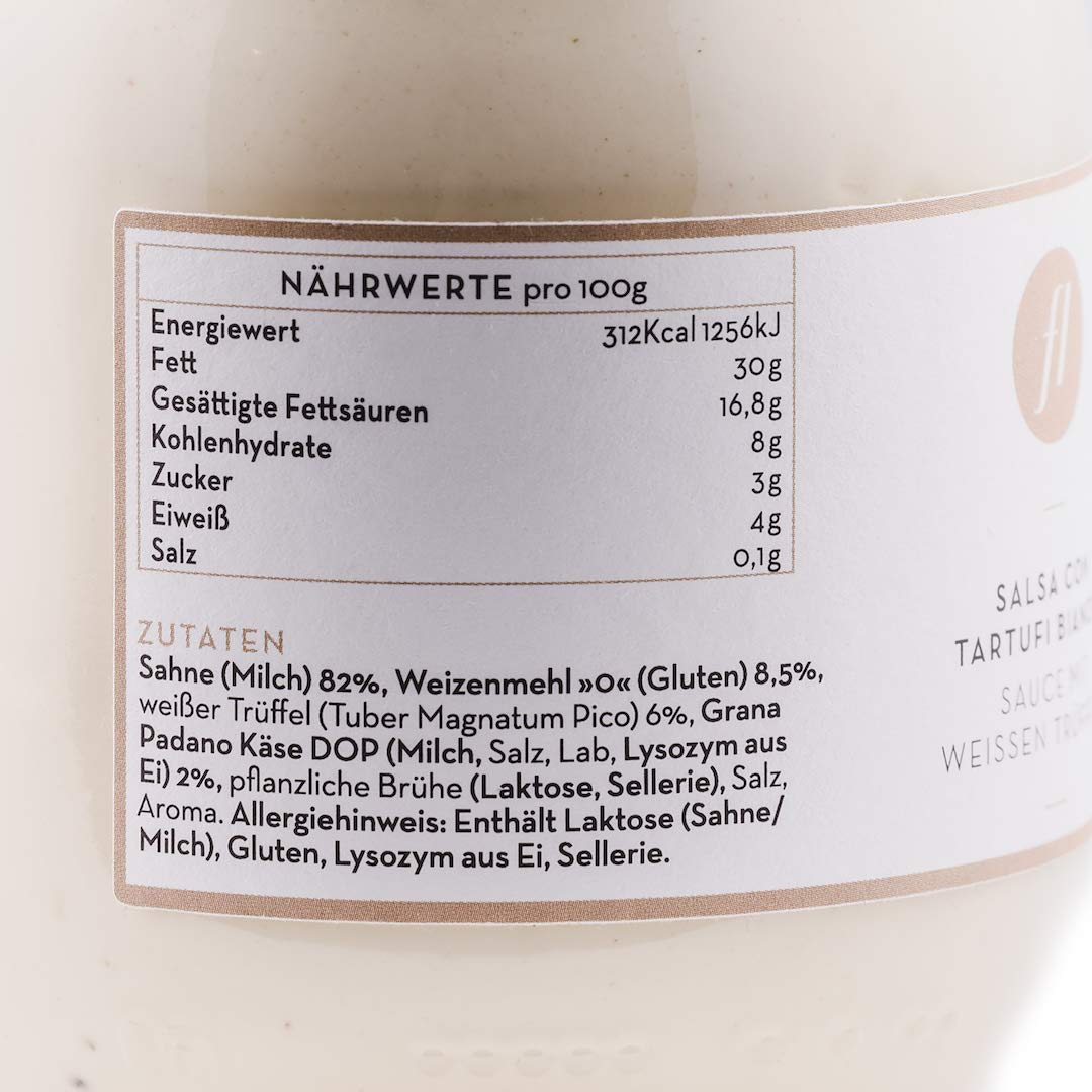 Feinkost Luigi - Trüffelsauce / Salsa mit 6% echten weißen Trüffeln (500g)