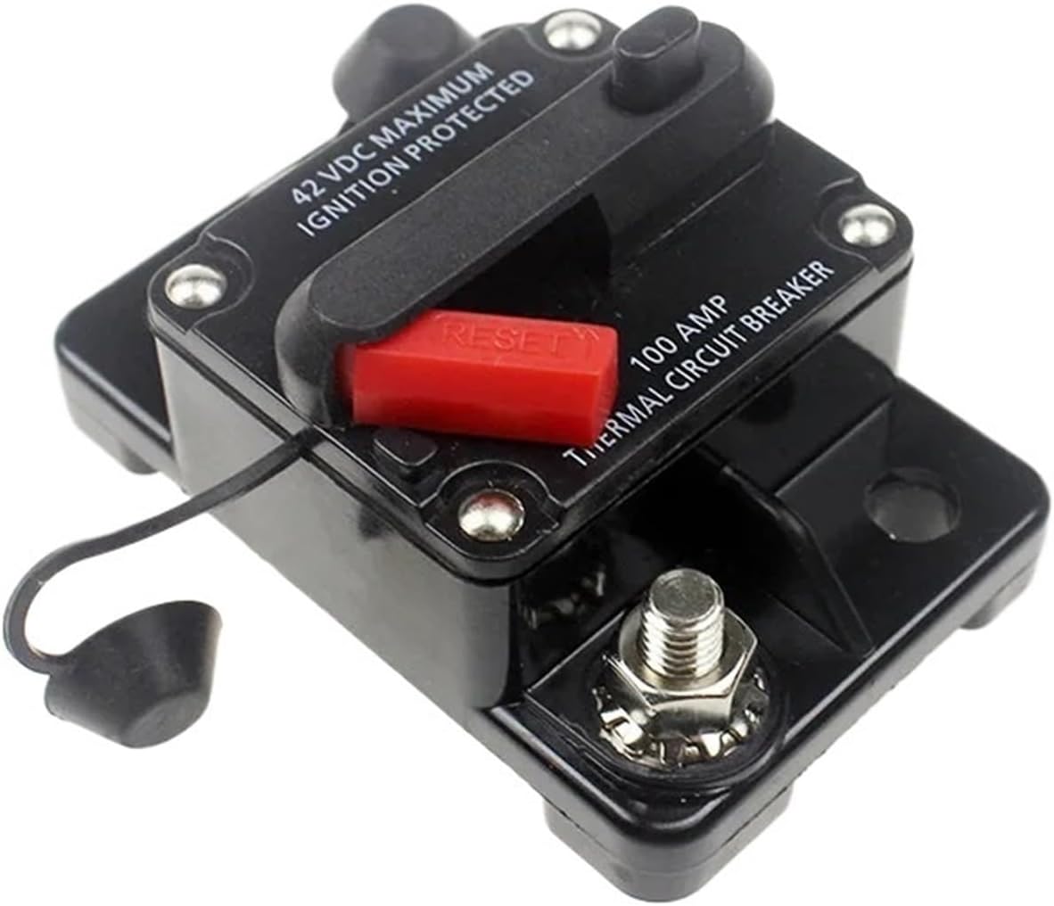 12-42VDC 50A 60A 80A 100A 150A 200A 250A 300A Circuit Breaker Car Truck Audio Resettable Fuse Circuit Breaker with Power Protect (Size : 100A)