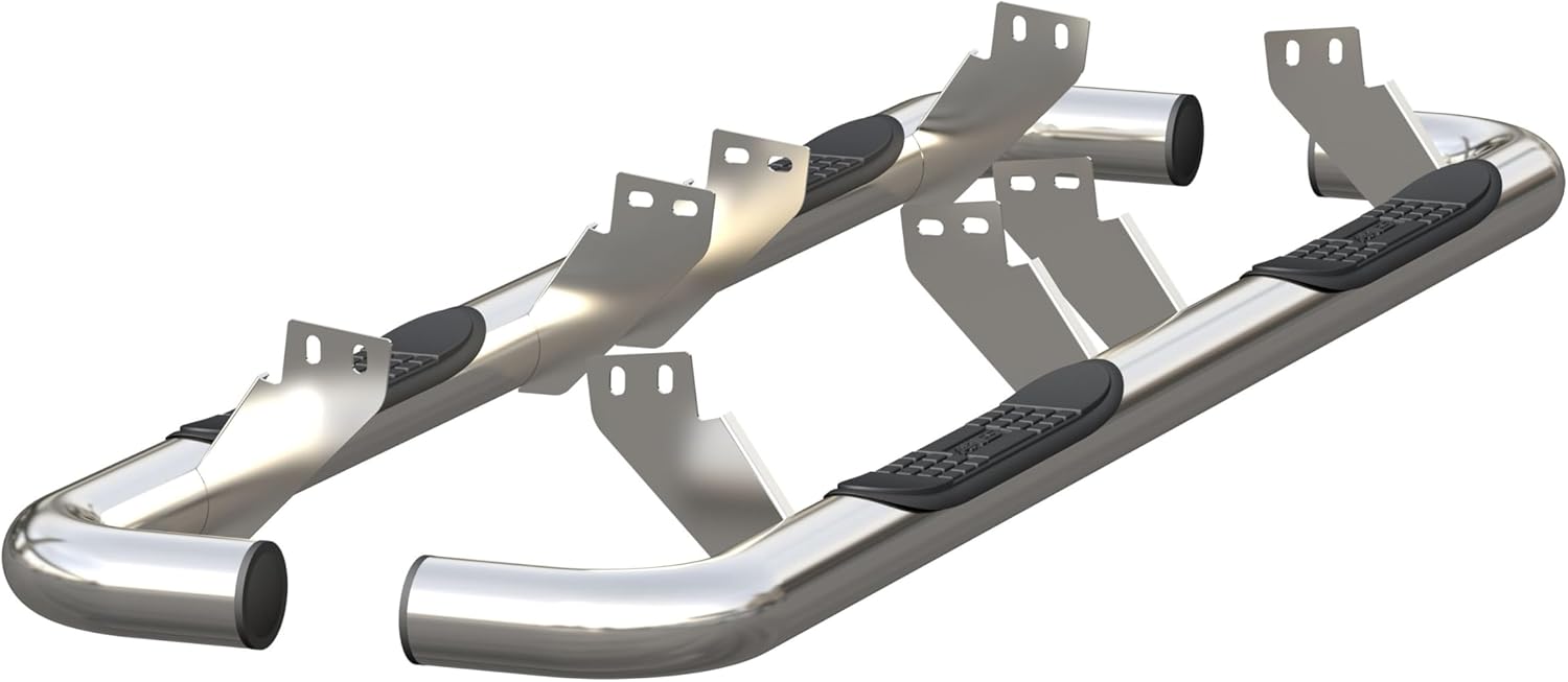 ARIES 204075-2 3-Inch Round Polished Stainless Steel Nerf Bars, No-Drill, Fits Select Hummer H2