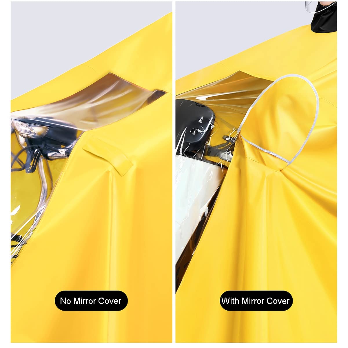 Chubasquero de ciclismo de doble uso doble e indiv Poncho de lluvia impermeable con capucha y ala desmontable, capa de lluvia unisex a prueba de viento con cubierta de espejo, for bicicleta eléctrica,