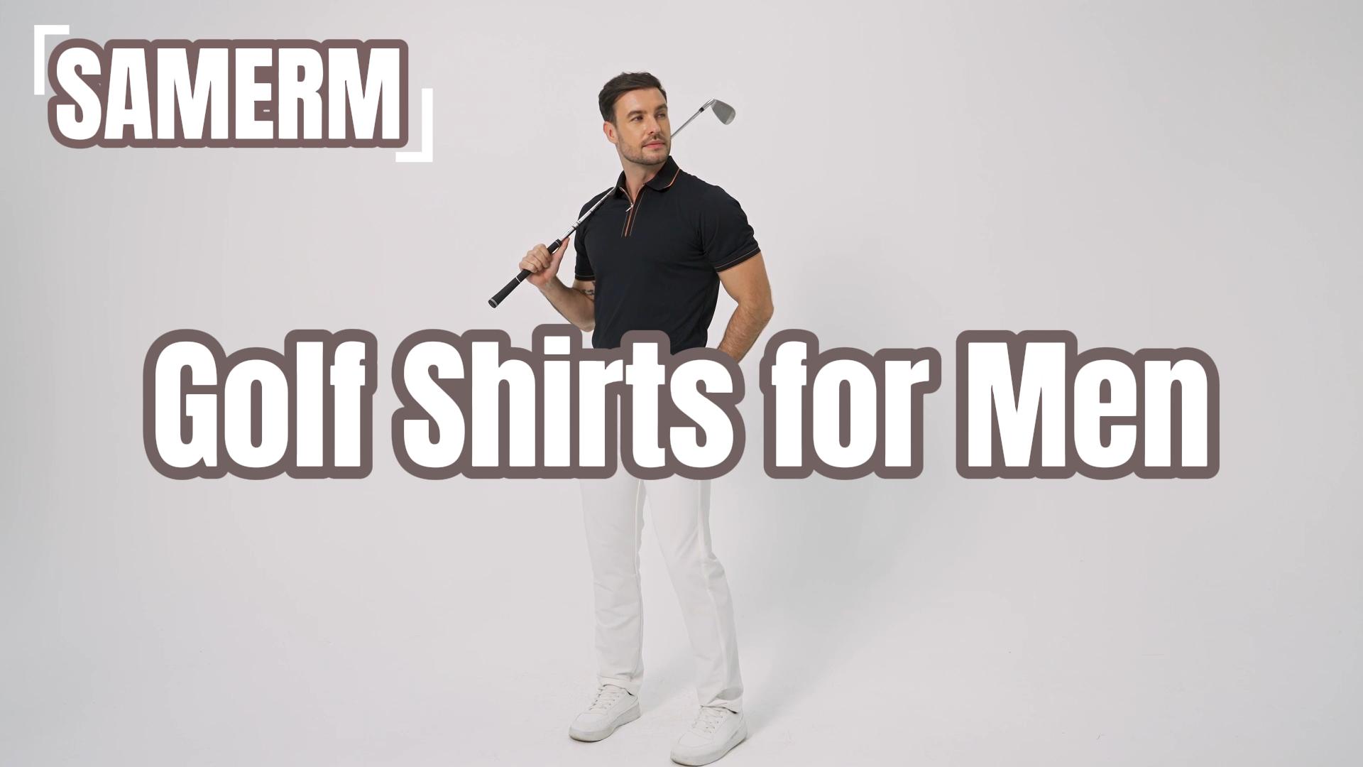 Camisetas polo para hombre SAMERM, secado rápido, transpirables, con estampado, cuello rígido y estiramiento 4 direcciones, ligeras y cómodas para golf, trabajo y mantenerse fresco miniatura 7