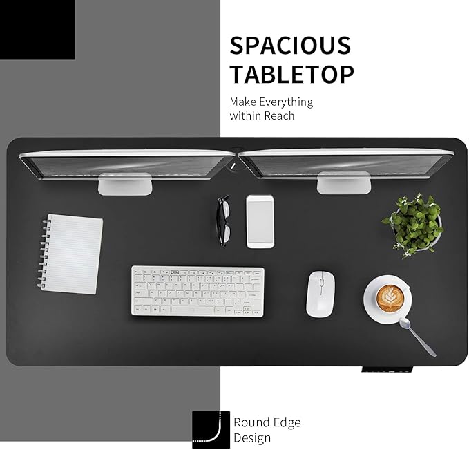 Escritorio Eléctrico Ajustable en Altura, 48x24x28 pulgadas, Negro miniatura 4