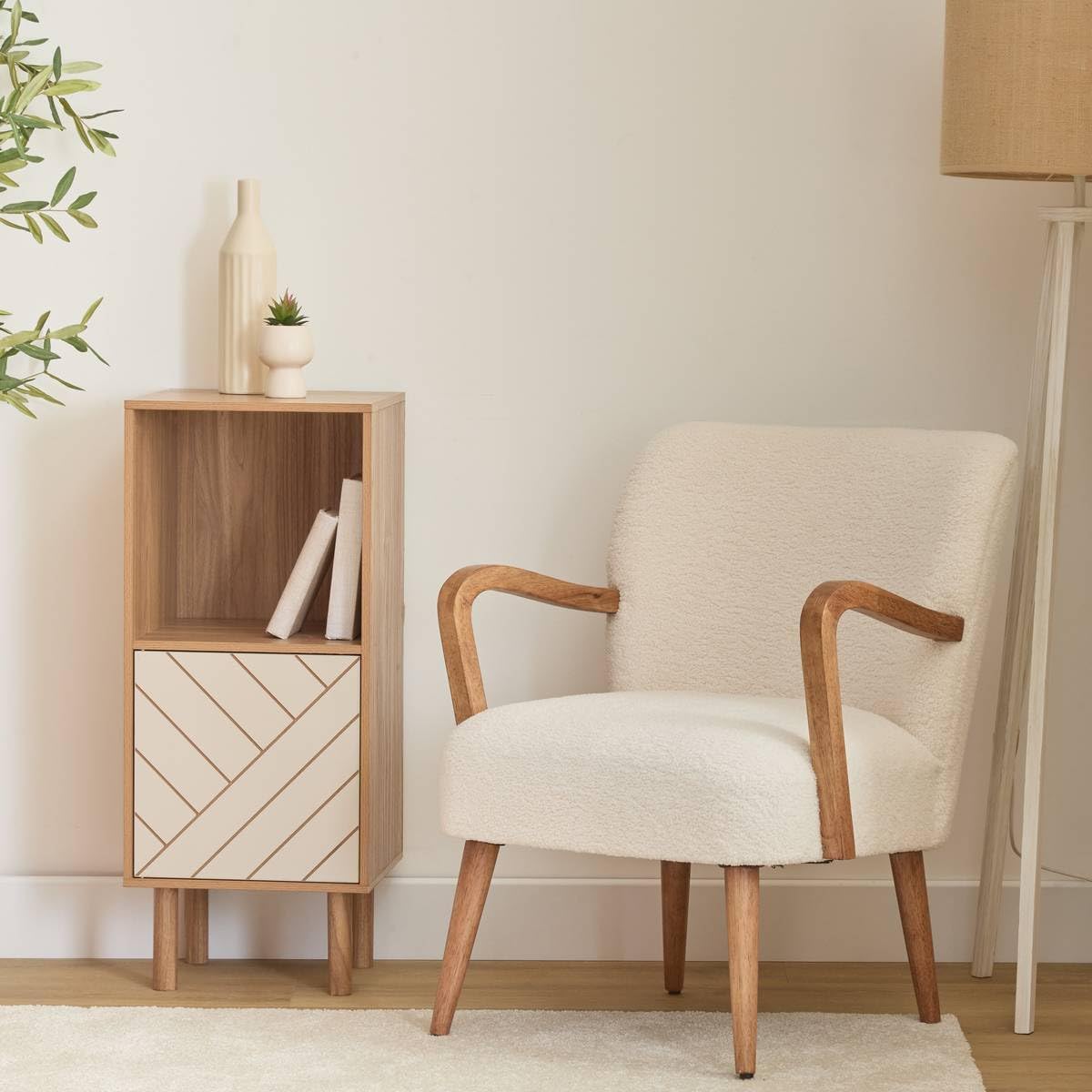 5 five simply smart 5five - etagère 2 Cases 1 Porte mix'n'Match Bois et Motif rayé