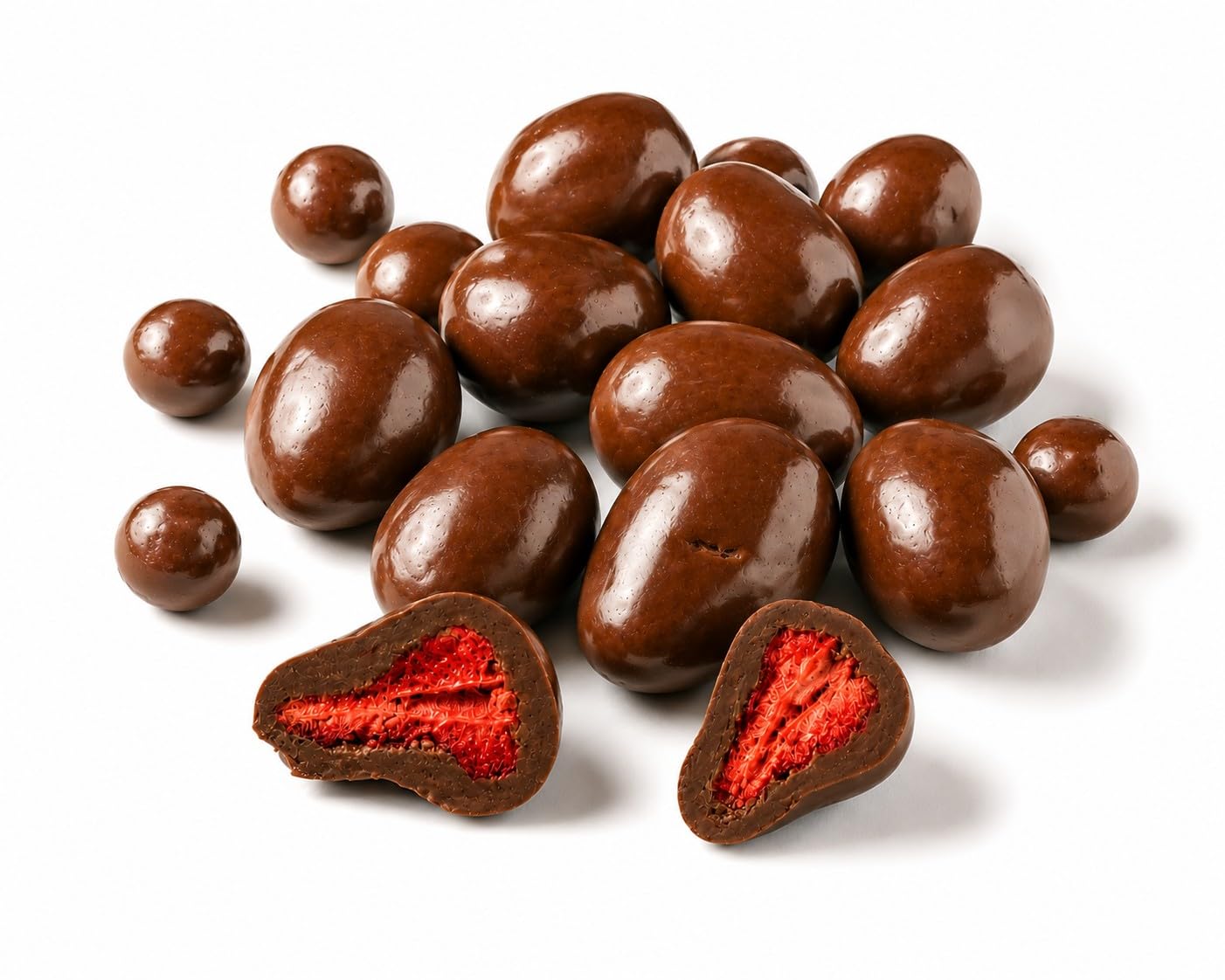 Naturkost Schulz - gefriergetrocknete Erdbeeren in Vollmilchschokolade - 1Kg