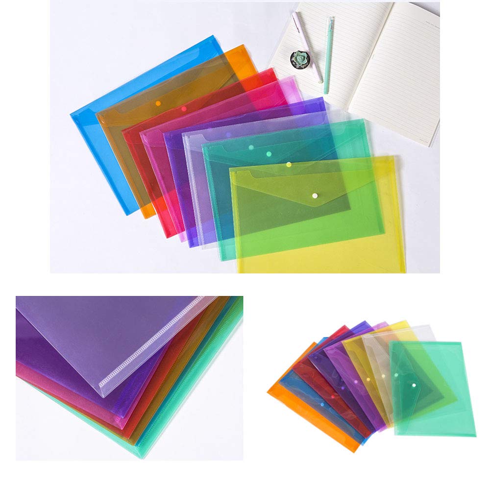 Pochette Plastique A4 Transparente LATERN 30 Pochette Porte-Document à Bouton Pression - Chemise Chemise Plastique Organisation