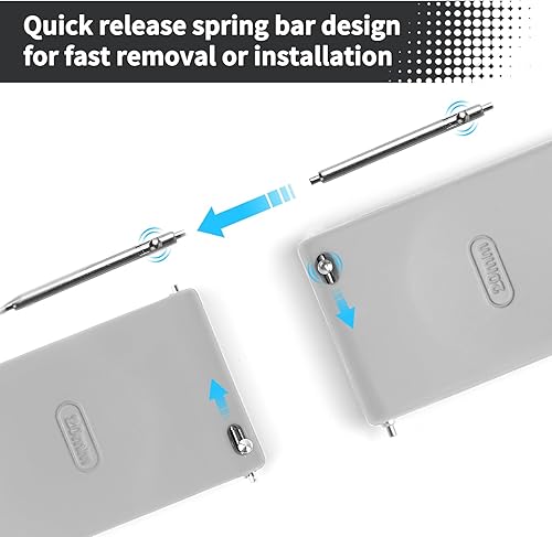 Miniatura 4 de kytuwy Correa de reloj magnética de 0.78 pulgadas y 0.86 pulgadas, correa de reloj de liberación rápida con hebilla plegable, correa de reloj