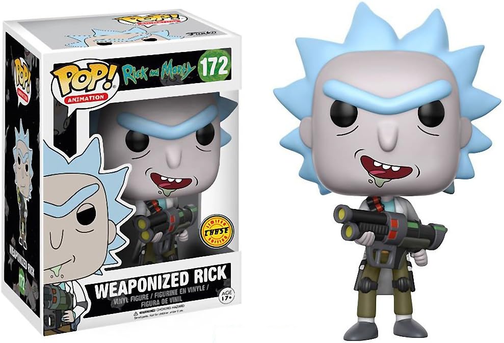 Funko Weaponized Rick (Chase Edition): Rick & Morty x POP! Animation Vinyl Figure & 1 PET Plastic Graphical Protector Bundle [#172 / 12439 - B]