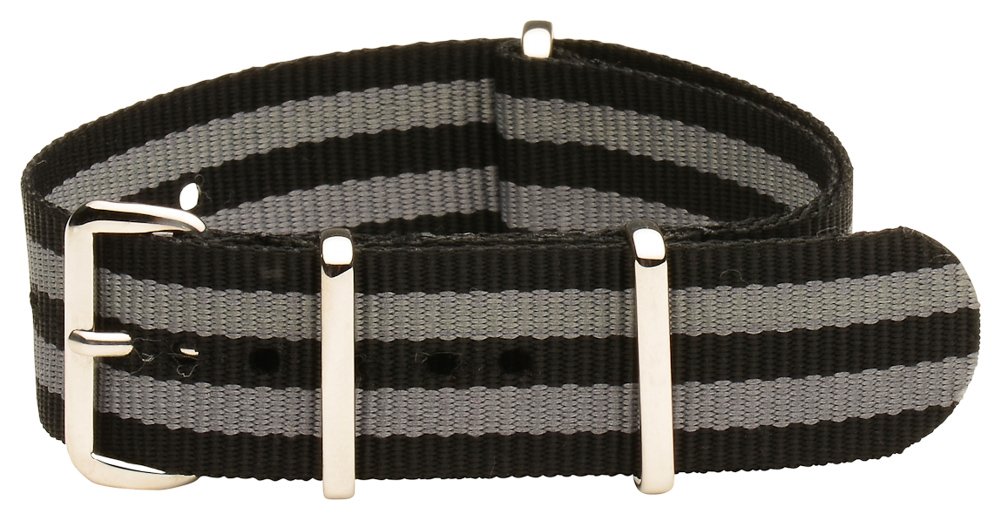 Clockwork Synergy® Classic Ballistic - 26mm Black & Grey Nylon Ballistic Watch Strap Band