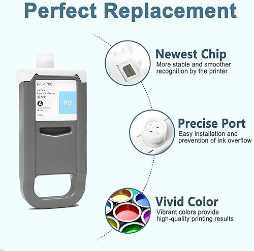 Vista 34 de KSUMEI Pfi-1700 Cartucho de tinta de pigmento remanufacturado para impresoras Canon imagePROGRAF Pro 2000 2100 4000 4000s 4100 4100s 6000 6000s 6100