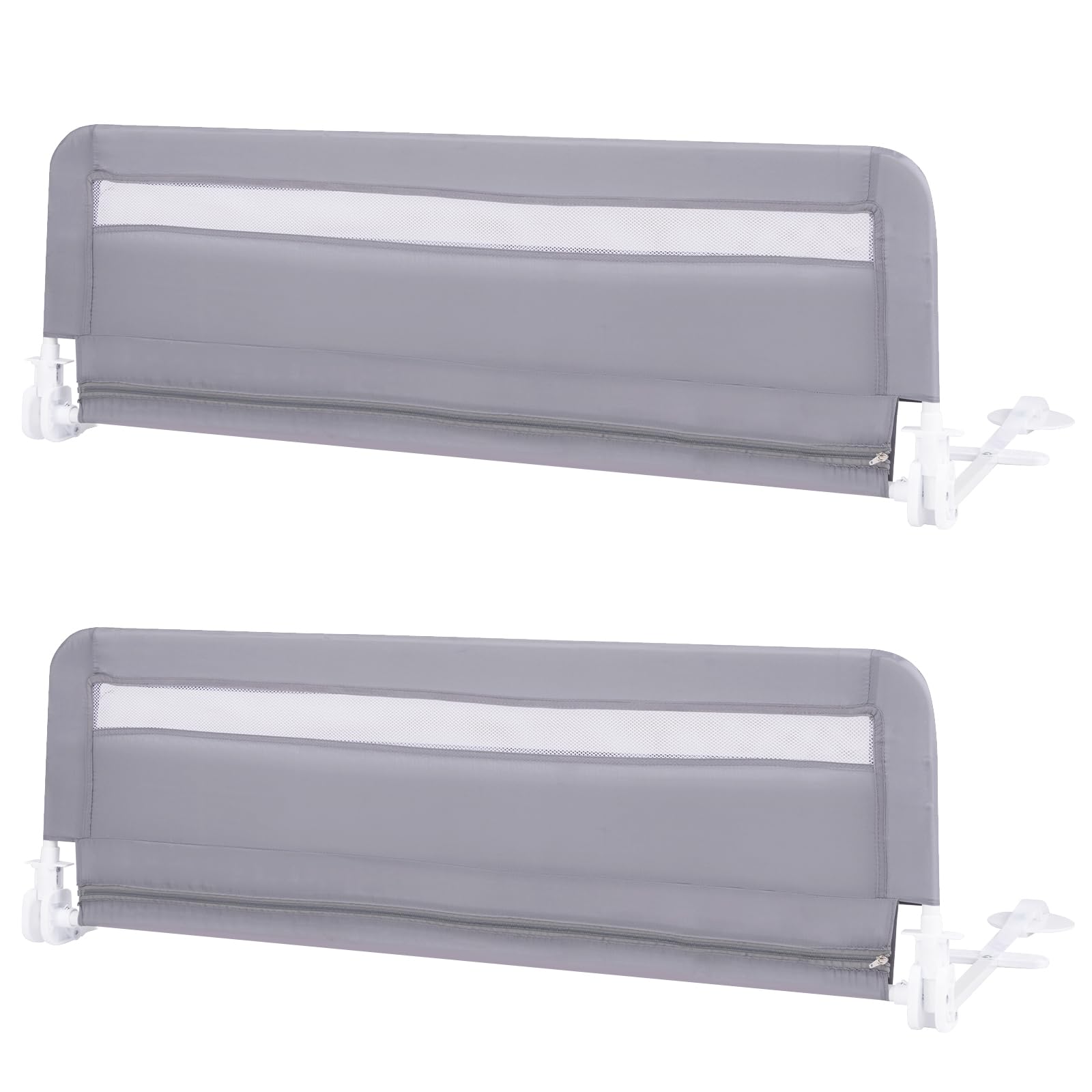 LIFEZEAL Barriera di sicurezza per letto per bambini (grigio)