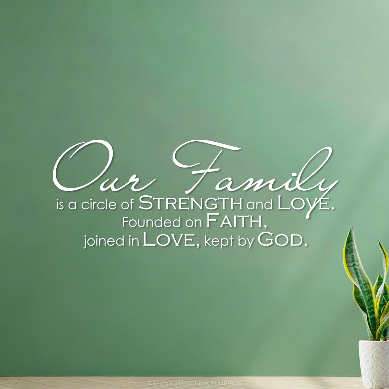 Vinyl Wall Decals Family Quotes Our Family Logo Christian 42x110.2cm Tattoo Culture White