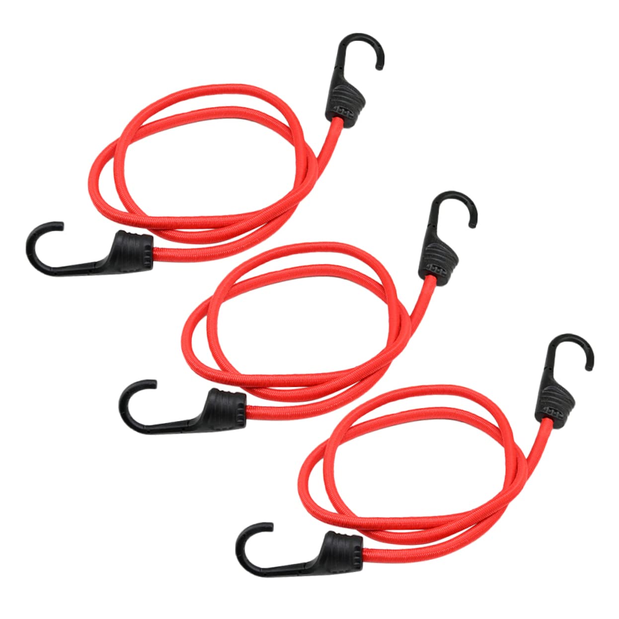 BESPORTBLE 3pcs 100cm Elastic Cargo Tightening Straps with Hooks for Bike Luggage and Outdoor Use Versatile Binding Tools for Securing Gear and Cargo