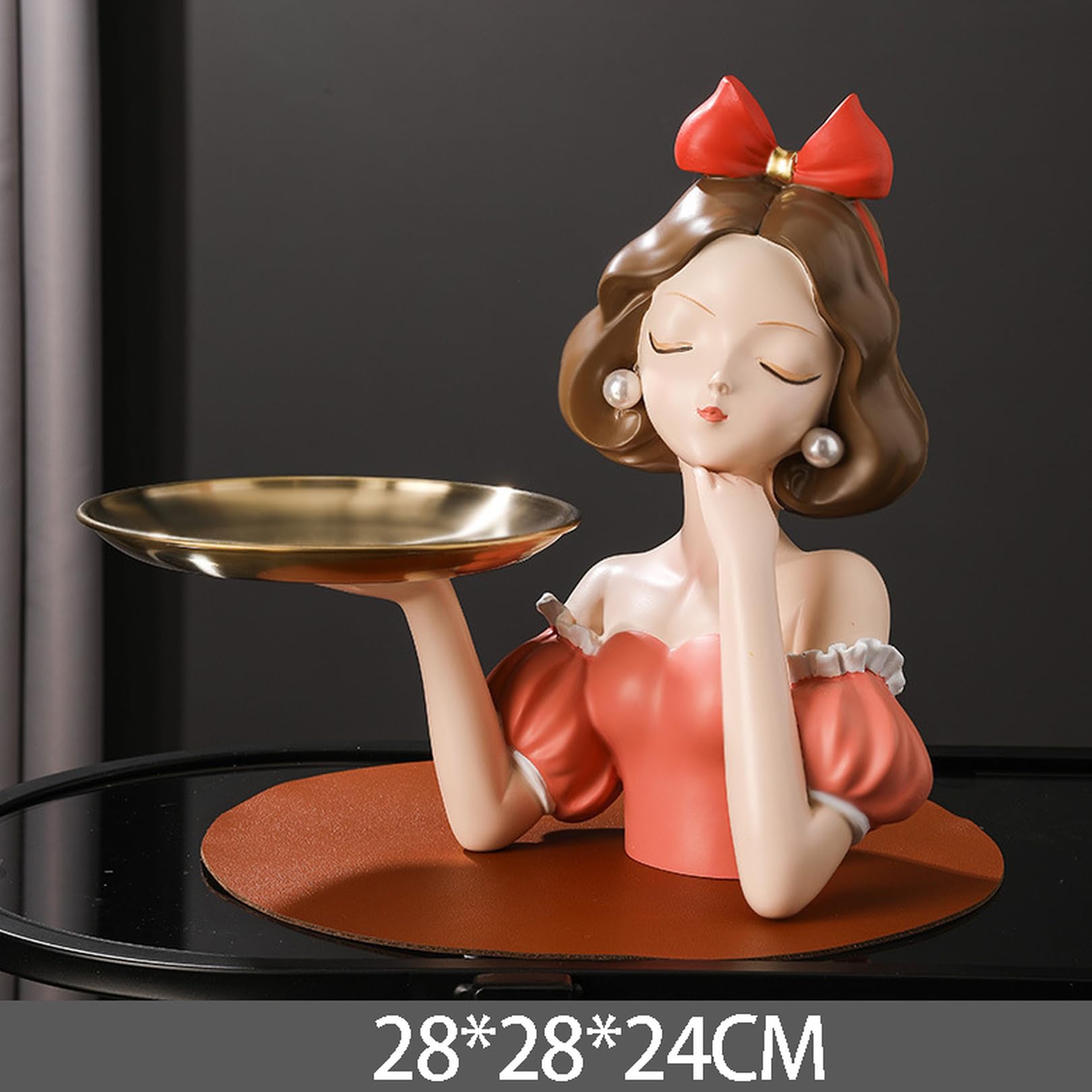 Amazon.co.jp: JAnjiaLxY 女の子 おしゃれ 玄関 トレイ 飾り 置物 樹脂