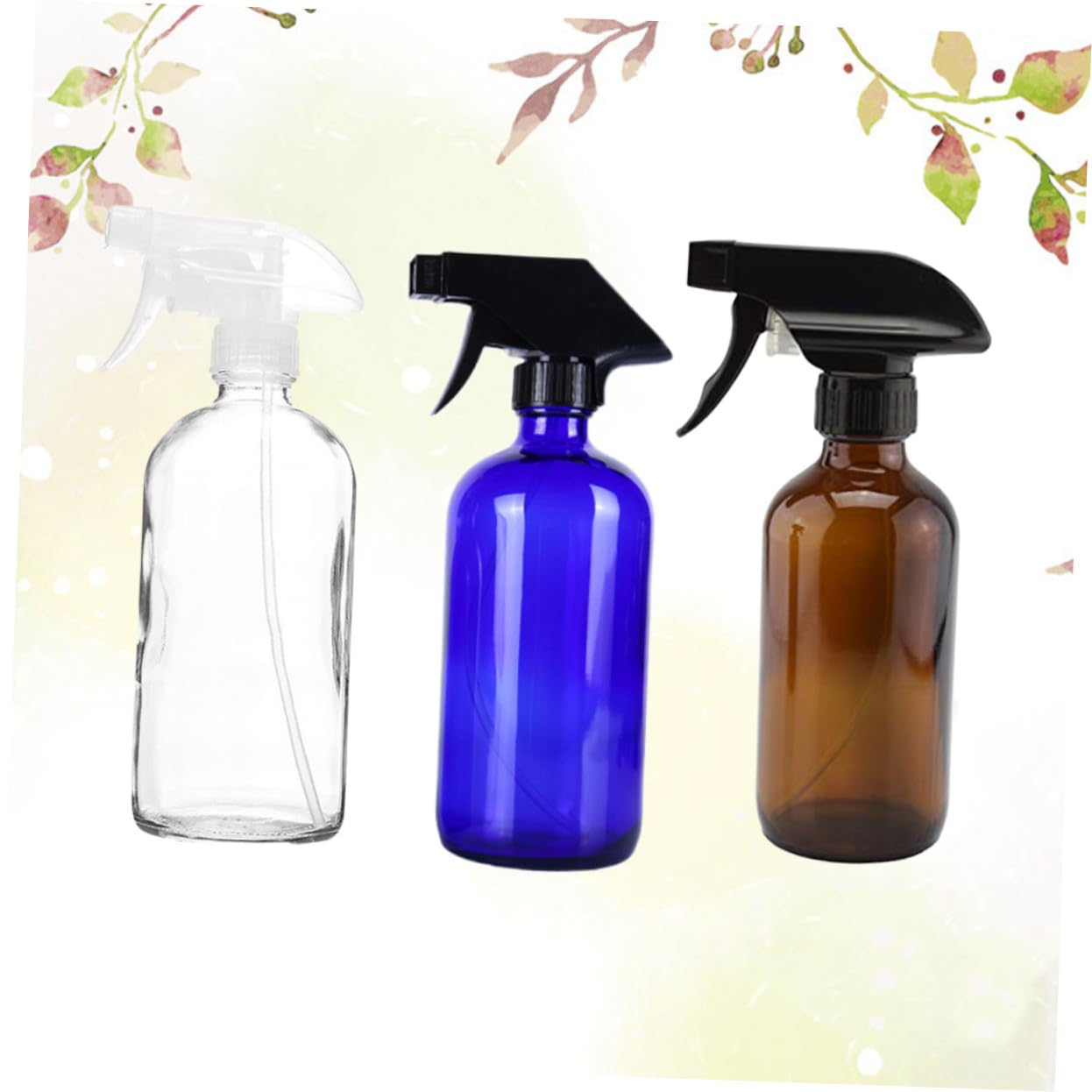 3 pezzi Spray Trasparenti Blu e Marroni Bottiglie Ricaricabili in Vetro Resistenti e Portatili per Profumi e Cosmetici per Viaggi e Uso Quotidiano