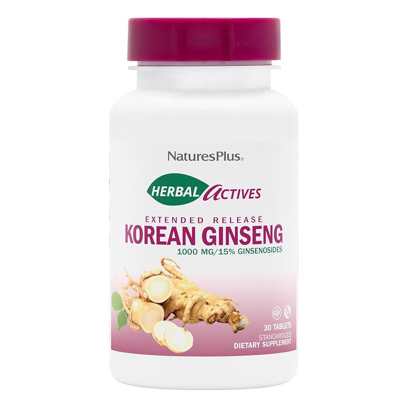 NaturesPlus Suplemento Fitoterápico de Ginseng Coreano 1000 mg 30 comprimidos