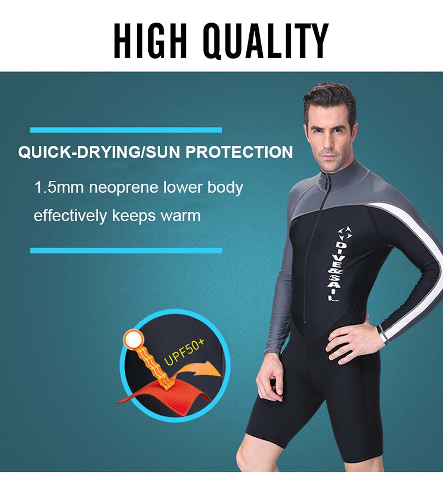 Women's Front Zipper Wetsuit, Long Sleeve 1.5mm One Piece Neoprene