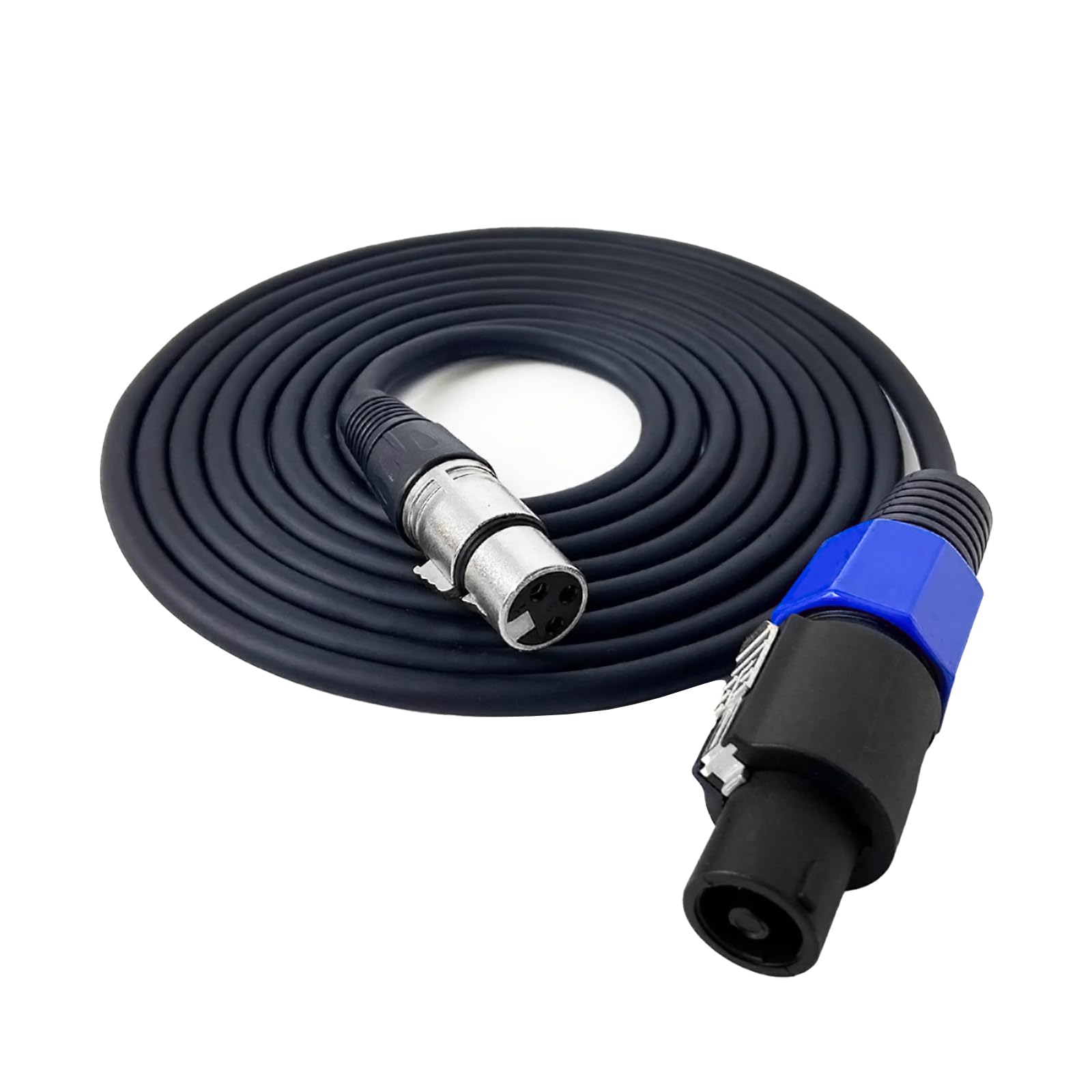 HBU 1 x kabel Speakon do XLR żeński 4,6 m – 1 x 3-biegunowy kabel przedłużający do mikrofonu audio z blokadą obrotową – 4,6 m, męski na XLR