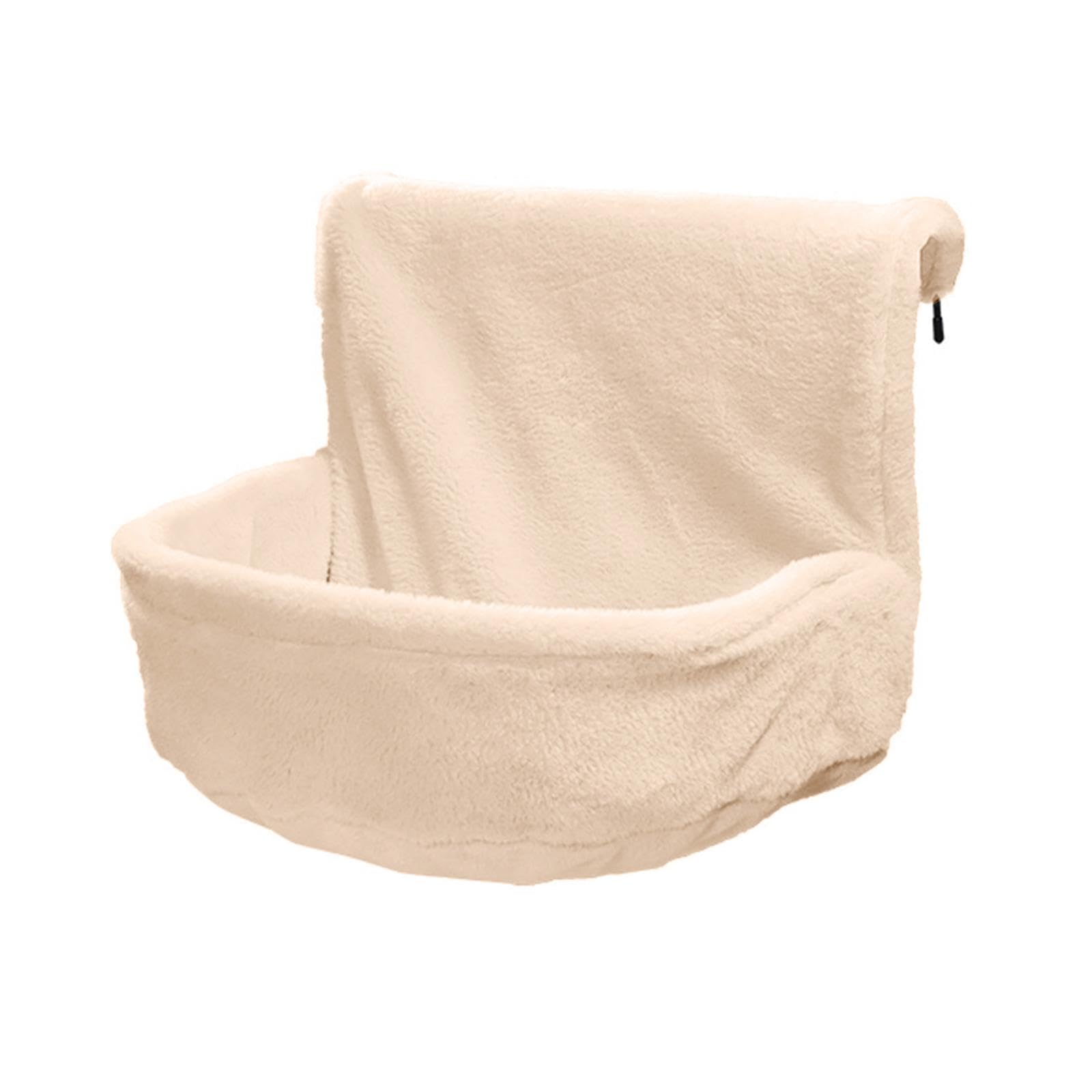 Cuccia Sospesa per Gatti, Amaca Pieghevole, Tasca sul Termosifone, Lettino in Ferro, Flanella E Peluche, Cesto Caldo E Confortevole, Adatta per Gatti, Beige