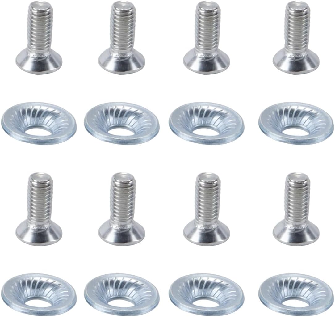 8 Set Snowboard Binding Screws, Stainless Steel Binding Screw Washer Snowboard Mounting Screws Fixed Ski Accessories