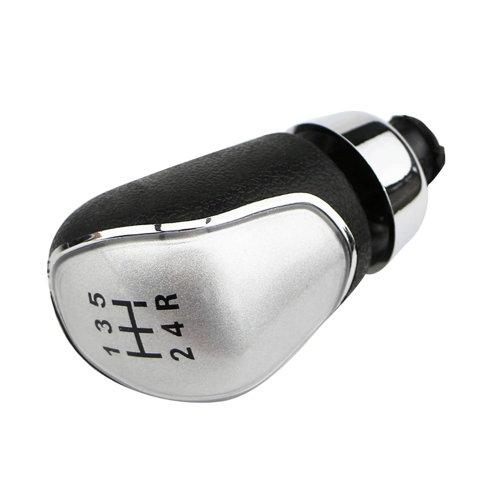 Xexjhqq 5 Speed Sliver Gear Stick Knob For Fiesta Mk7 2008-2015 For Focus Mk2 Fl 2008-2011 5 6 Speed Gear Head Shift Knob(5 Speed Sliver)
